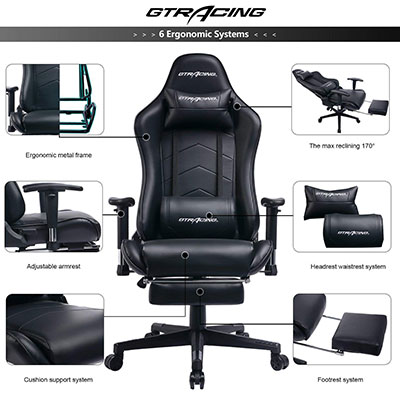 GTRACING-Gaming-Chair-with-Footrest-features