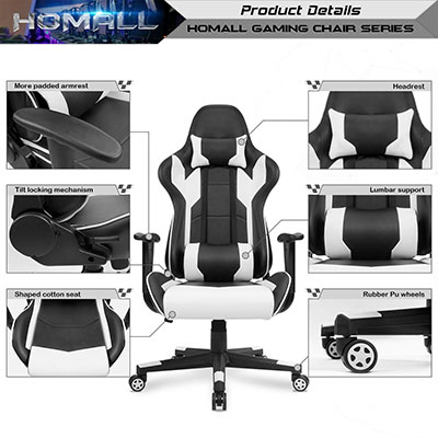 Homall-Gaming-Chair-Racing-Style-features