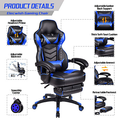 ELECWISH-Ergonomic-Computer-Gaming-Chair-features