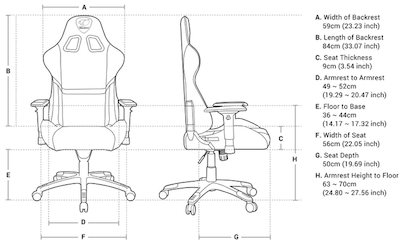 gaming chair Size